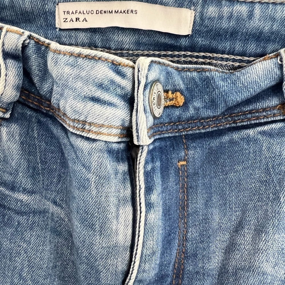 ZARA TRAFALUDO DENIM MAKER DESTROYED RIPPED ZIP HEM BOTTOM 06 - Picture 2 of 7